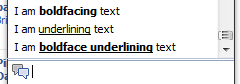 Example of text formatting in Facebook chat