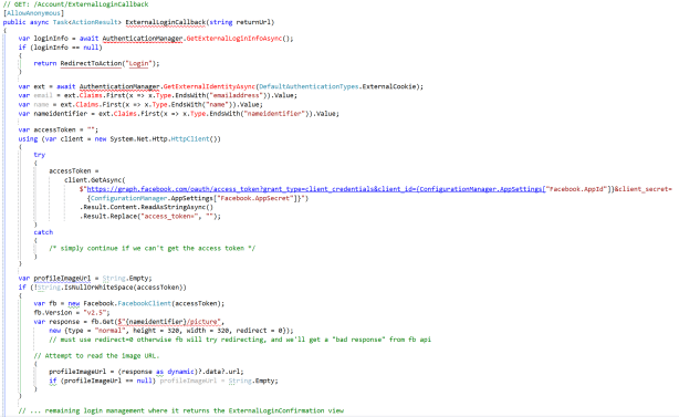 ExternalLoginCallback Code